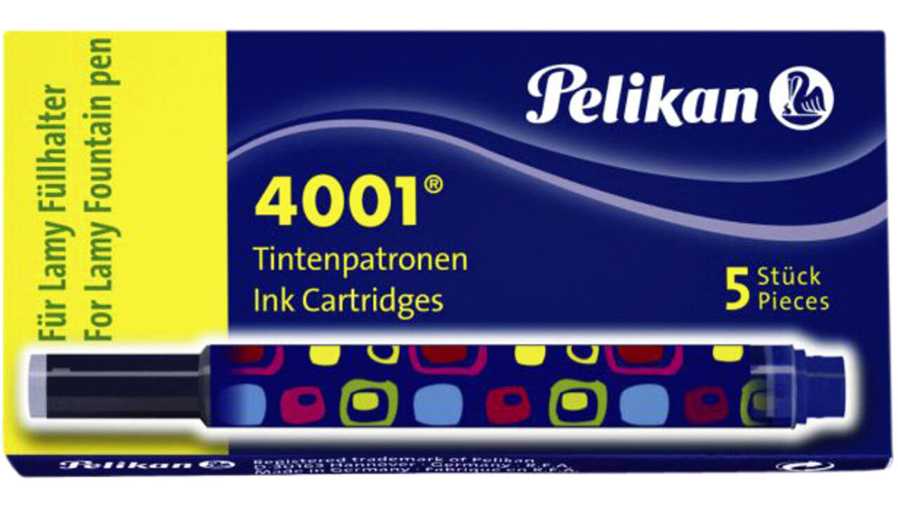 Inktpatroon Pelikan 4001 voor Lamy vulpen blauw doosje à 5 stuks