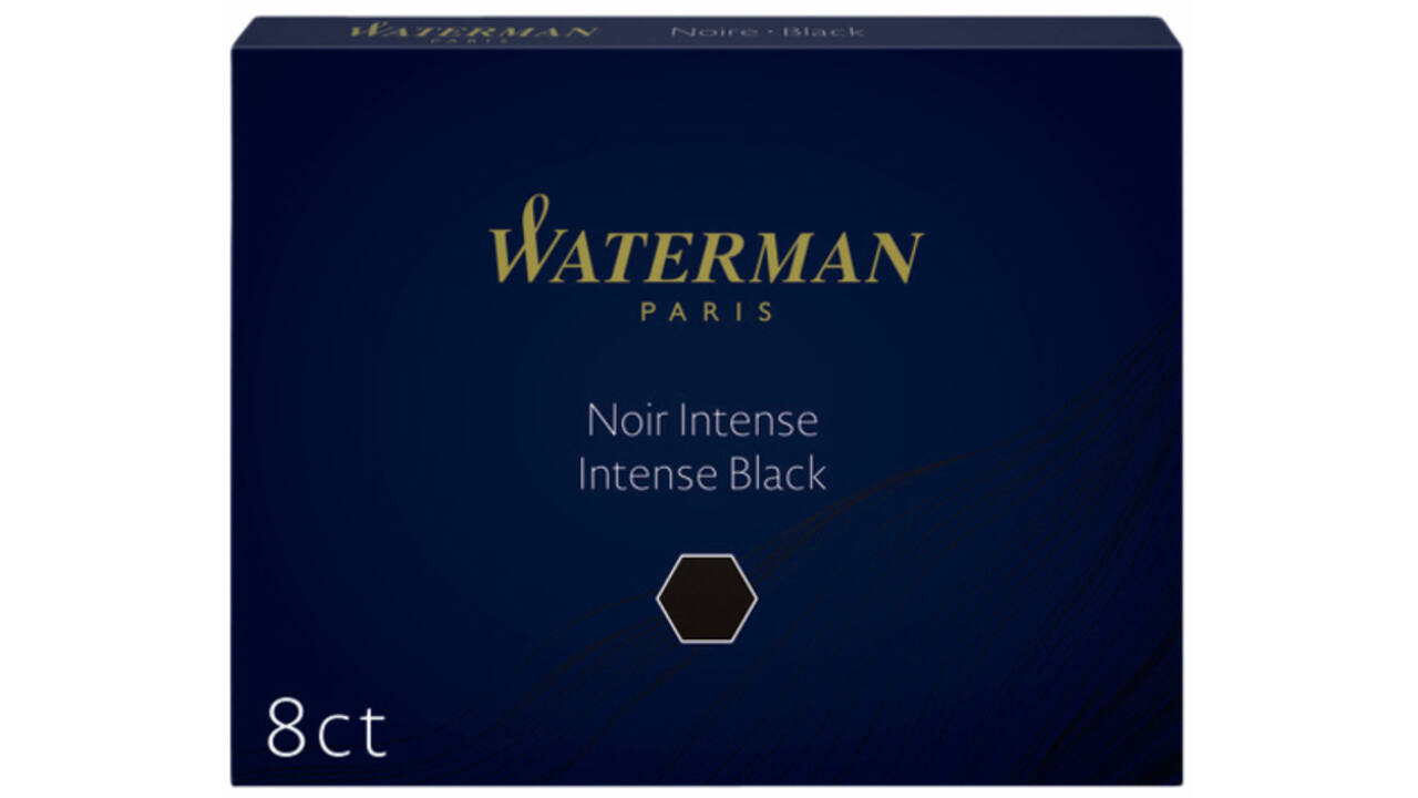 Inktpatroon Waterman nr 23 lang zwart pak à 8 stuks