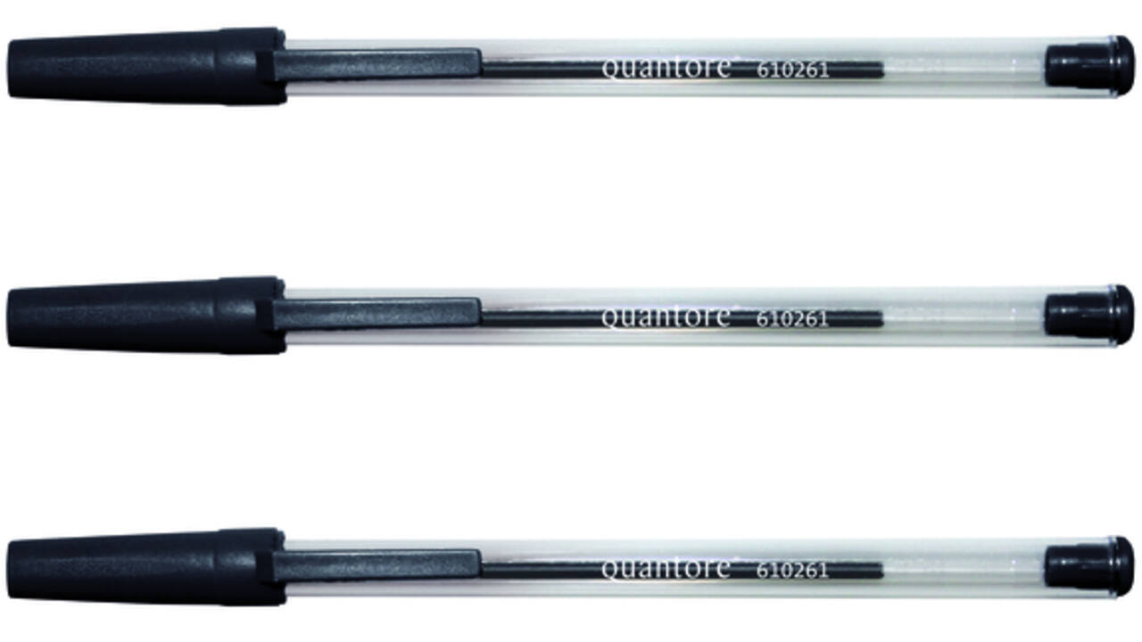 Balpen Quantore Stick zwart medium
