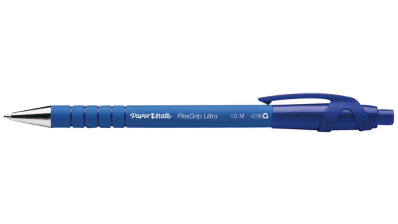 Balpen Paper Mate Flexgrip Ultra medium blauw valuepack 30+6 gratis