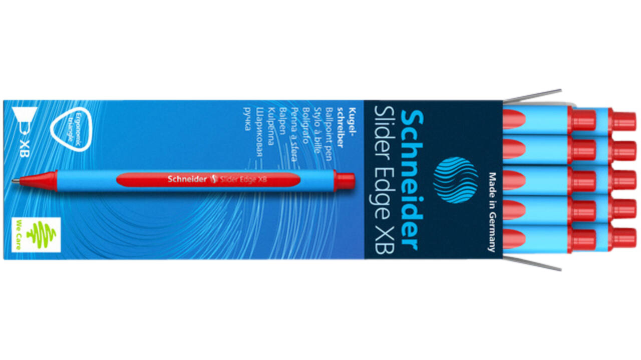 Balpen Schneider Slider Edge extra breed rood