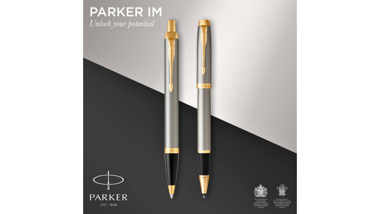 Balpen en Rollerpen Parker IM brushed metal GT medium