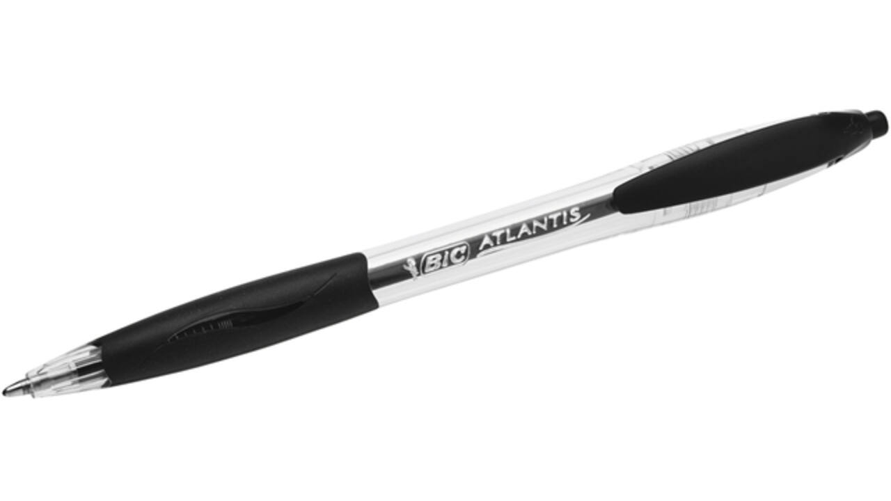 Balpen Bic Atlantis classic grip clic medium zwart