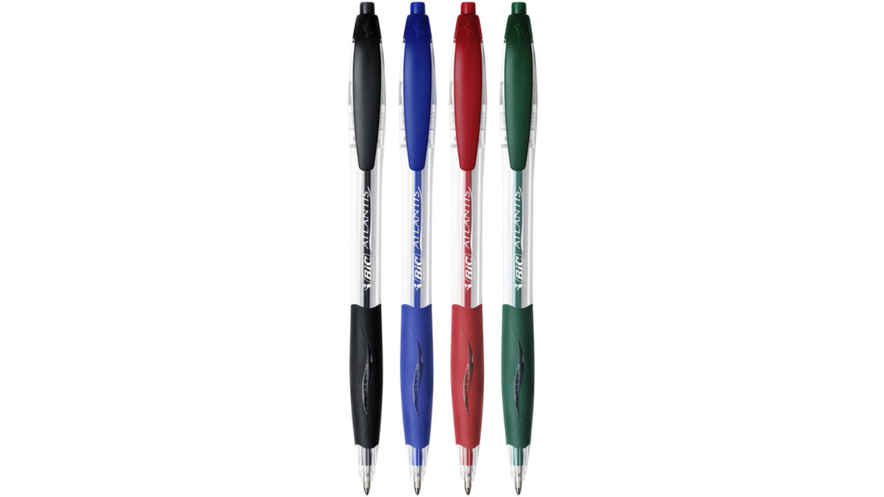 Balpen Bic Atlantis classic grip clic medium rood