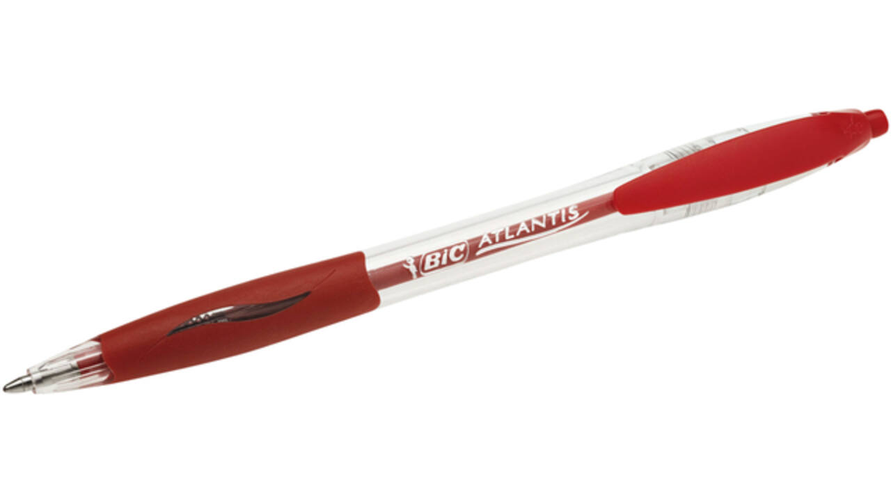 Balpen Bic Atlantis classic grip clic medium rood