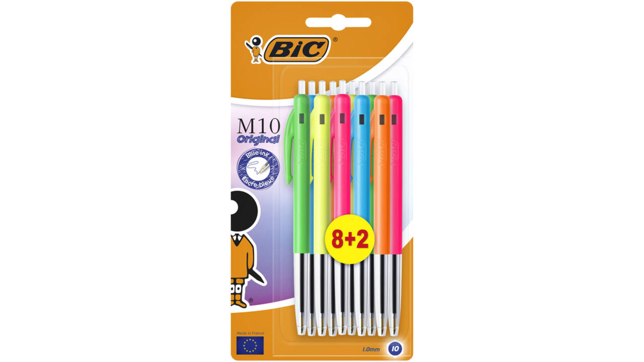 Balpen Bic M10 Colors Limited Edition medium assorti 8+2 gratis