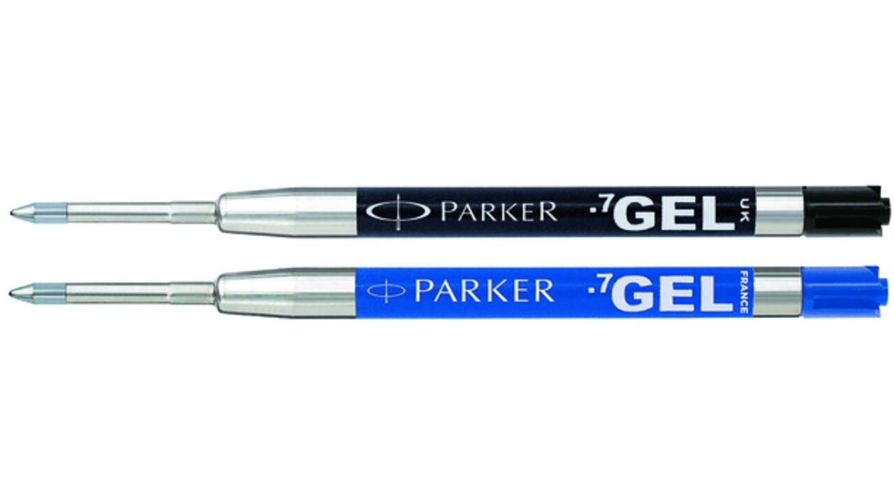 Gelschrijvervulling Parker Quink medium zwart blister à 1 stuk
