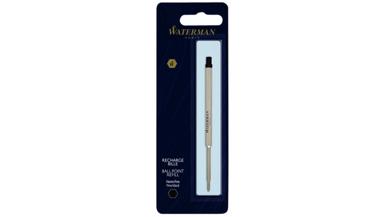 Balpenvulling Waterman fijn zwart blister à 1 stuk