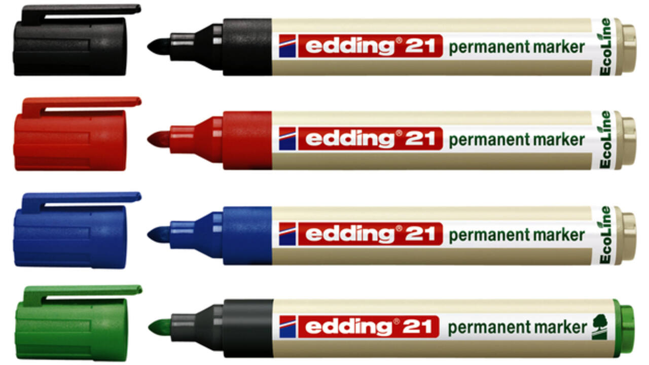 Viltstift edding 21 Ecoline rond assorti 1.5-3mm doos à 4st