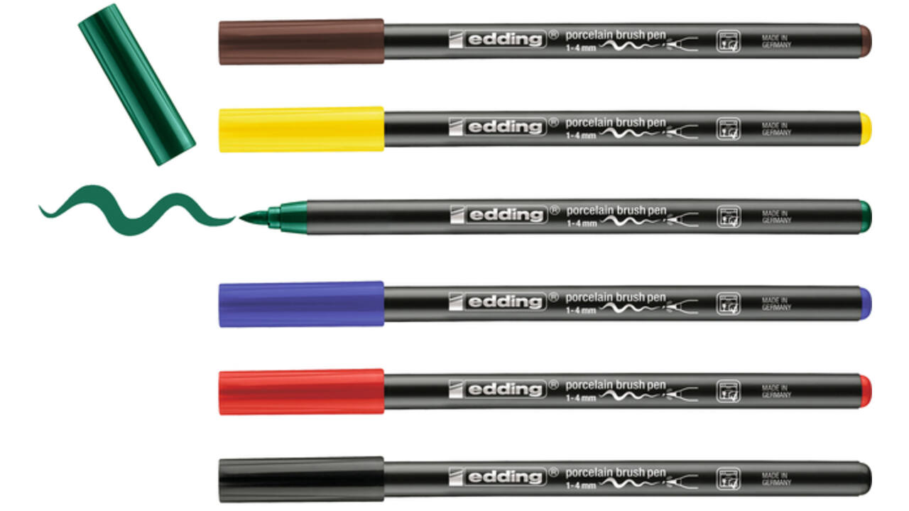Brushpen edding 4200 porselein assorti etui à 6 stuks