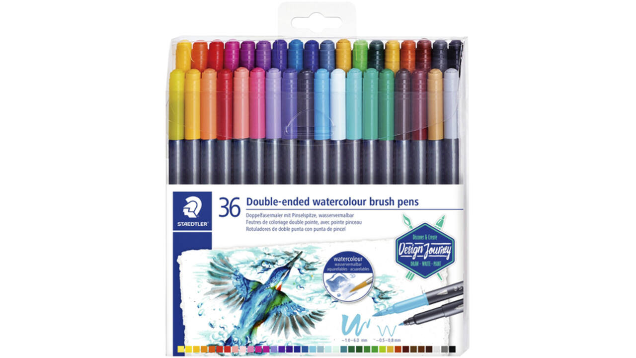Brushpen Staedtler 3001 Marsgraphic duo 0.5-6mm blister à 36st ass