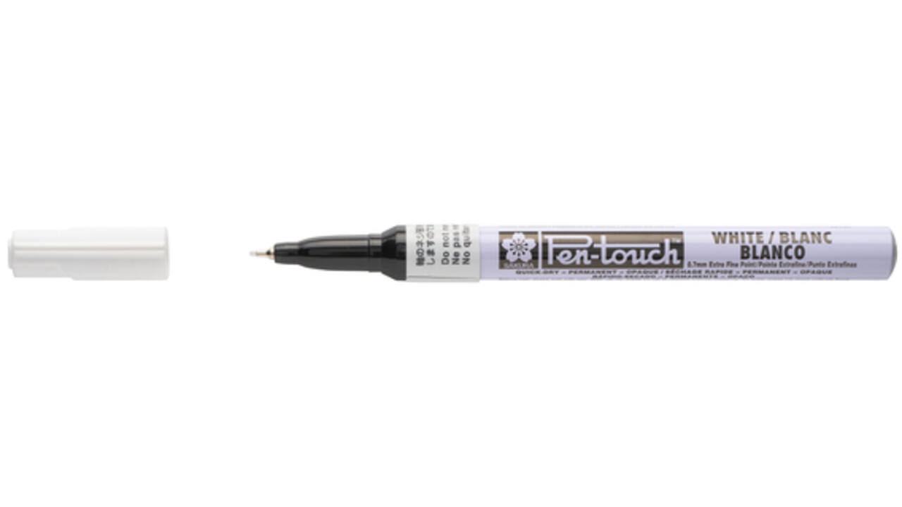 Viltstift Sakura pen-touch EF wit 1-2mm
