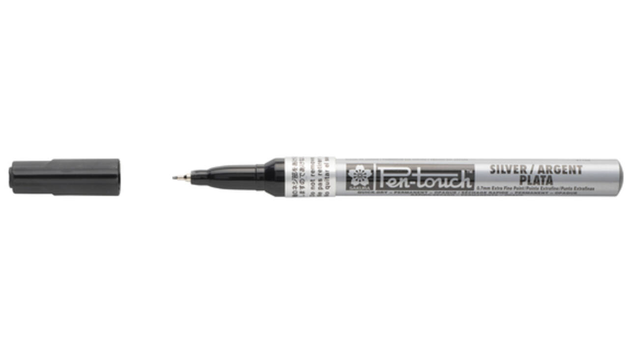 Viltstift Sakura pen-touch EF zilver 1-2mm