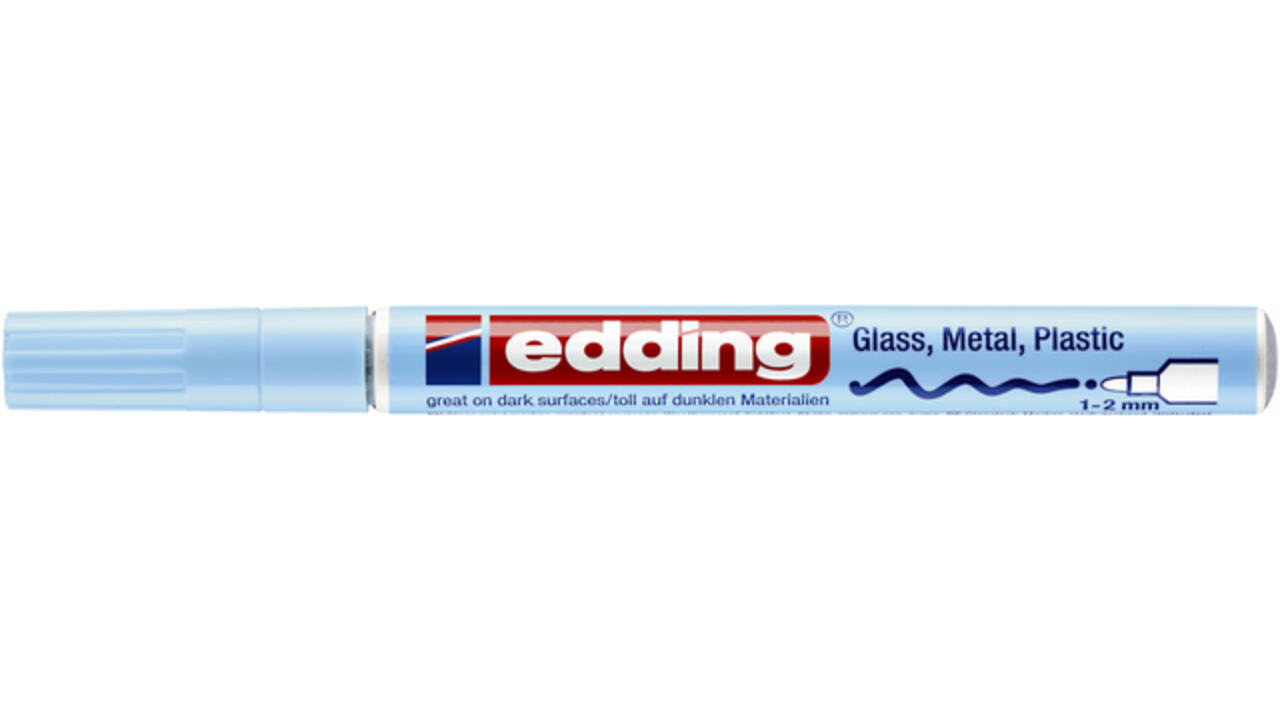 Viltstift edding 751 lakmarker rond 1-2mm pastel blauw