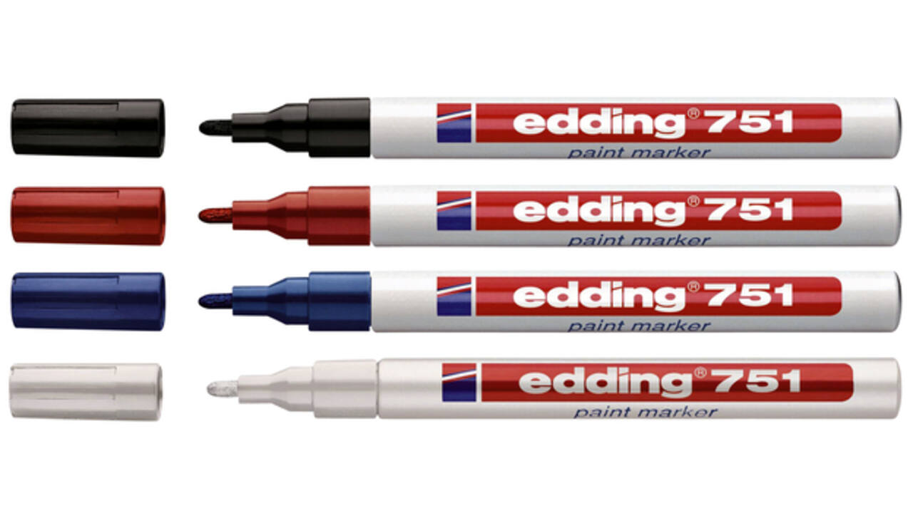 Viltstift edding 751 lakmarker rond 1-2mm zwart