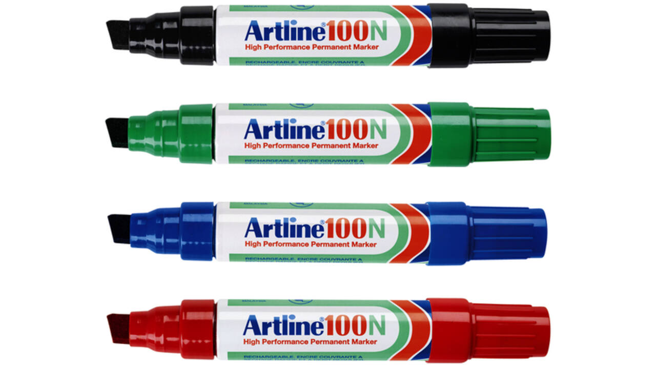 Viltstift Artline 100 schuin 7.5-12mm zwart