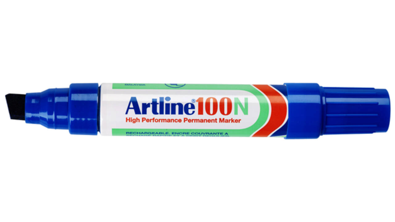 Viltstift Artline 100 schuin 7.5-12mm blauw