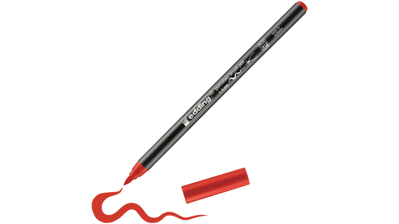 Brushpen edding 4200 porselein rood