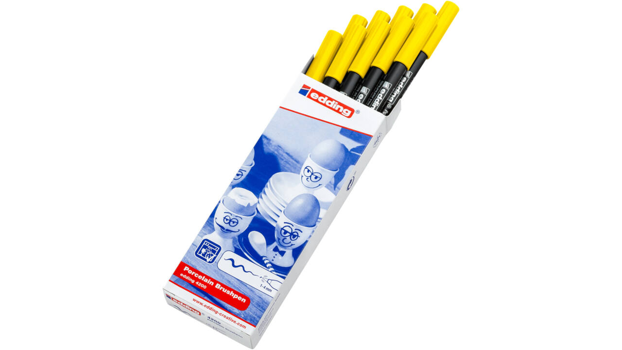 Brushpen edding 4200 porselein geel