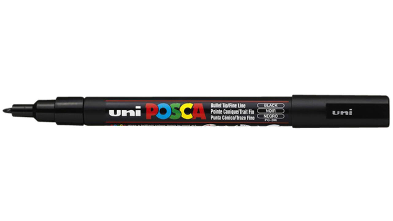 Verfstift Posca PC3M fijn zwart