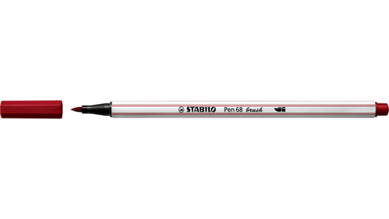 Brushstift STABILO Pen 568/50 donkerrood