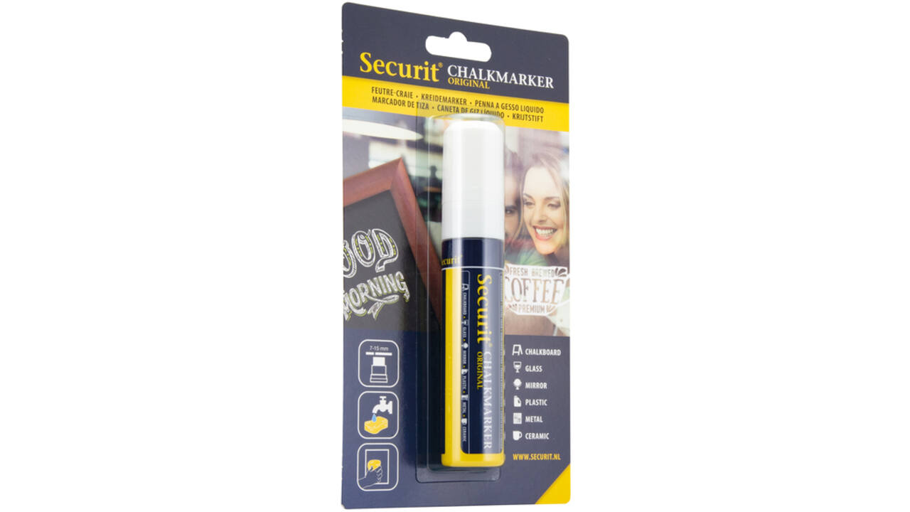 Krijtstift Securit SMA-720 blok wit 7-15mm blister
