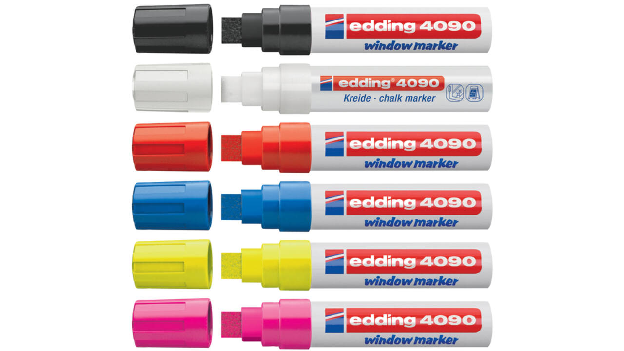 Krijtstift edding 4090 window schuin 4-15mmzwart bister à 1 stuk