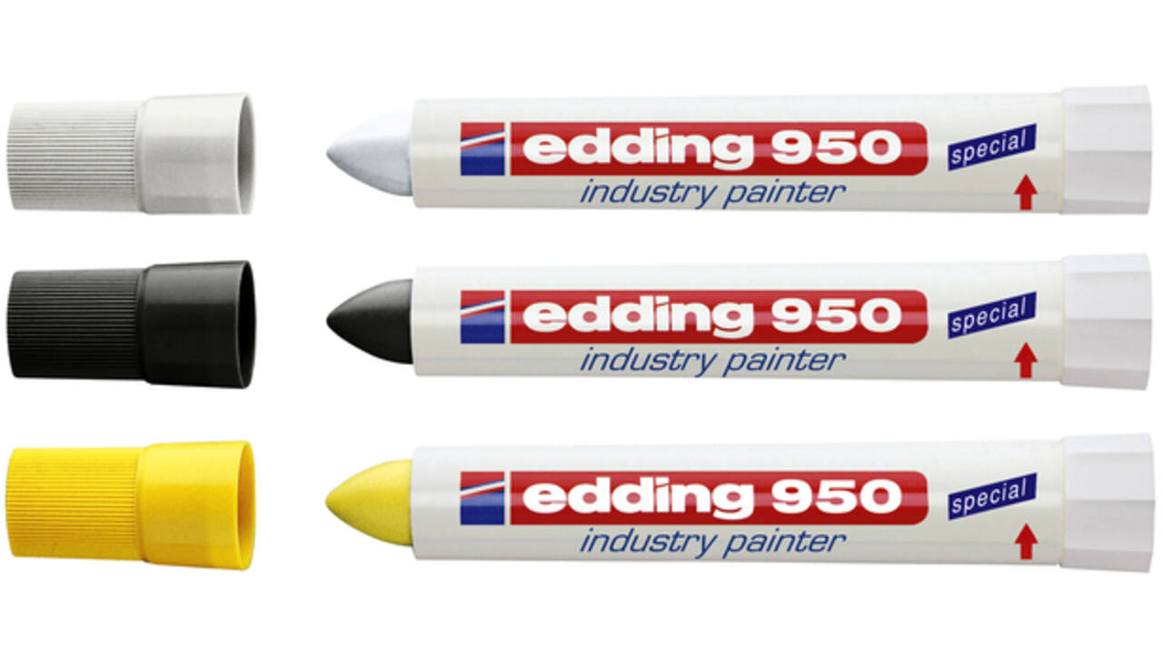 Viltstift edding 950 pastamarker industry rond 10mm geel