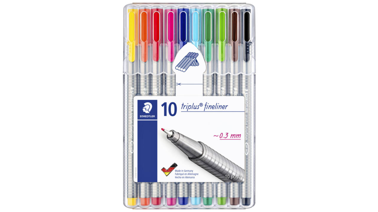 Fineliner Staedtler Triplus 334 assorti 0.3mm 10 stuks