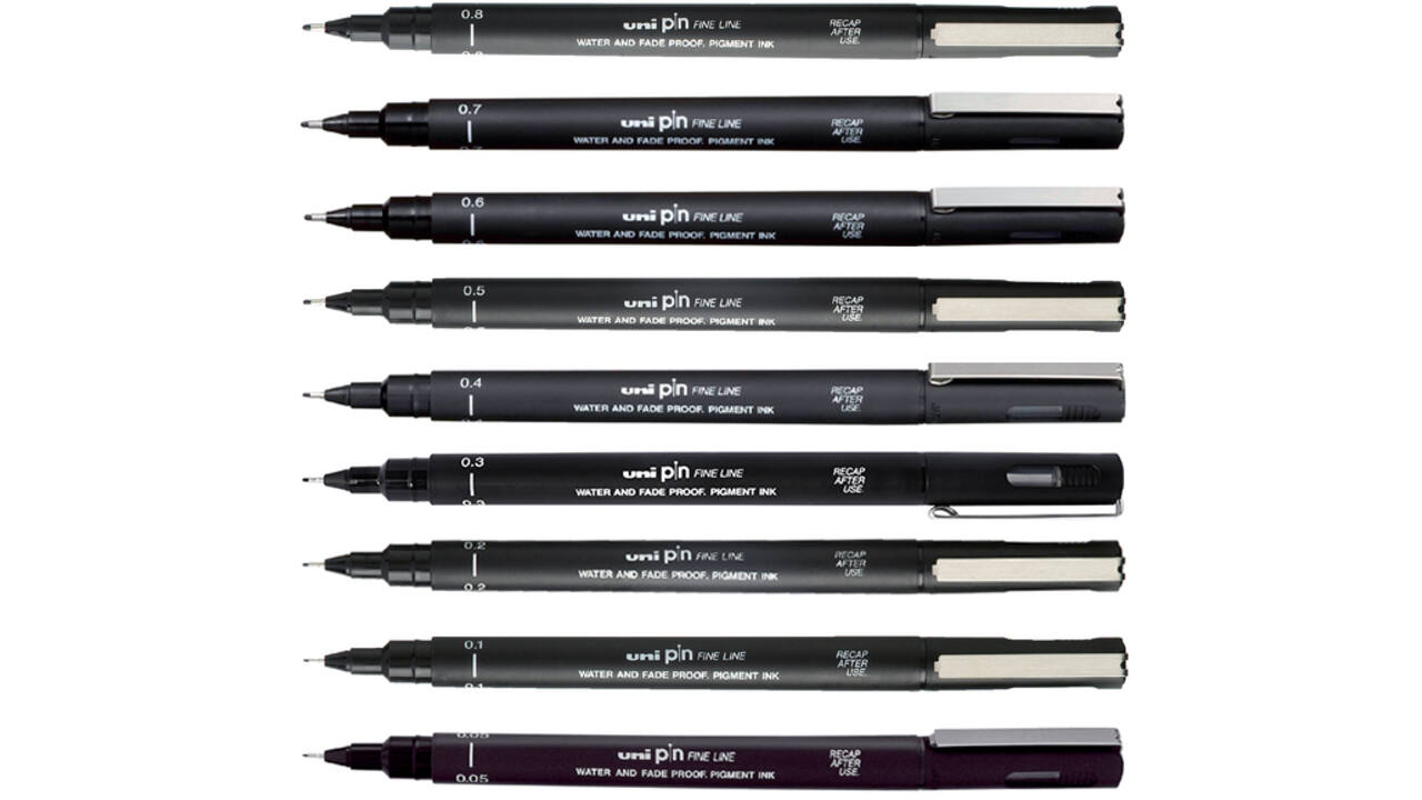Fineliner Uni-ball Pin 0.3mm zwart