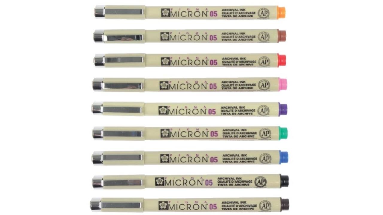 Fineliner Sakura Pigma Micron assorti etui à 9 stuks