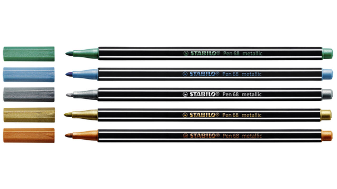 Viltstift STABILO Pen 68/805 medium metallic zilver