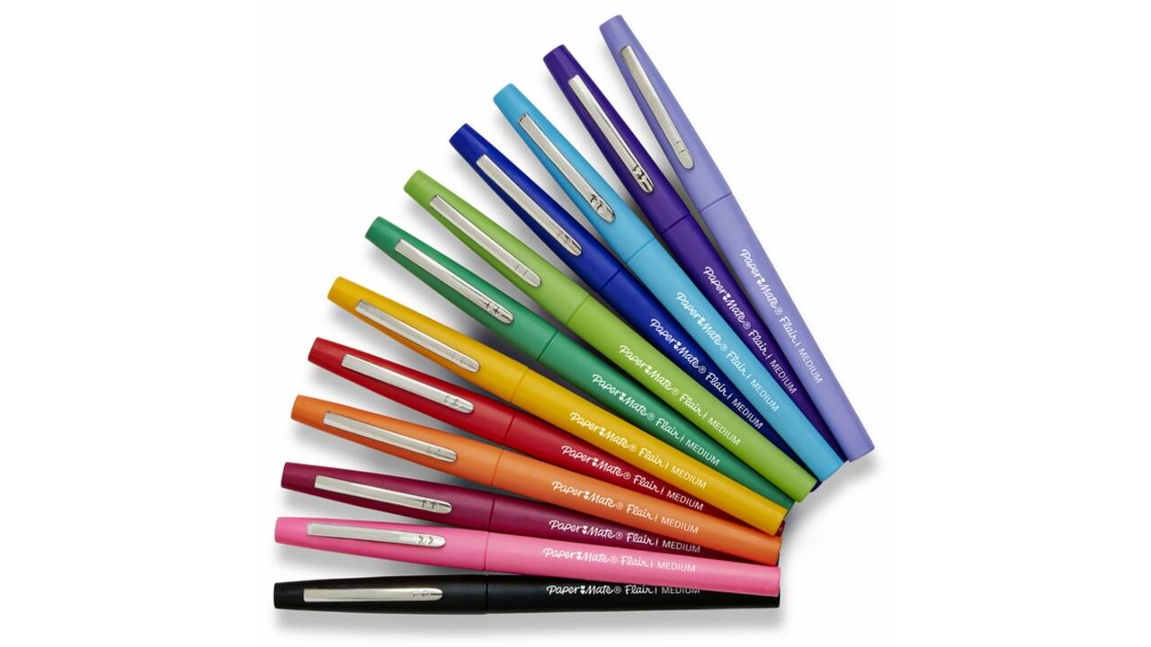 Fineliner Paper Mate Flair Original medium blauw valuepack à 36 stuks