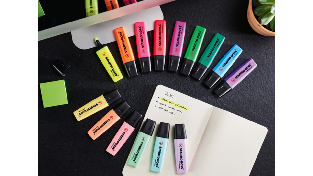 Markeerstift STABILO BOSS Original 70/4 assorti etui à 4 stuks