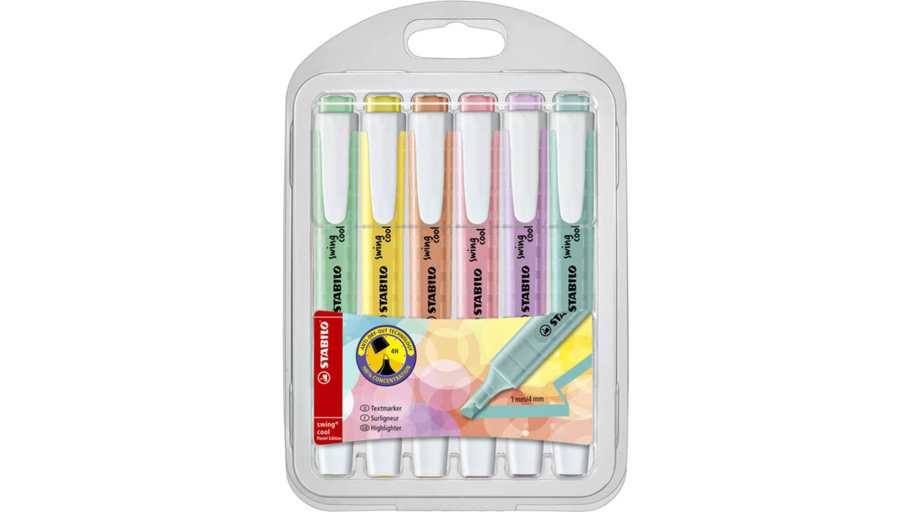 Markeerstift STABILO Swing cool 275/6 pastel assorti etui à 6 stuks