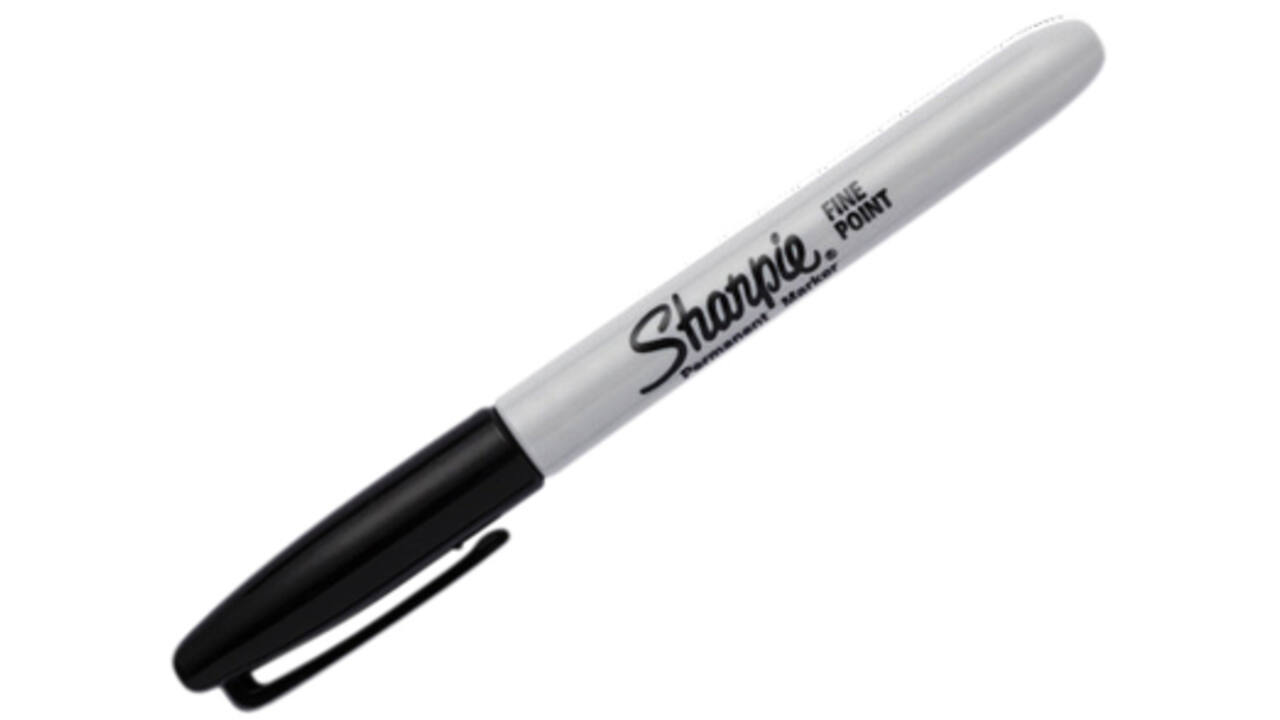 Viltstift Sharpie rond fijn zwart blister à 2 stuks