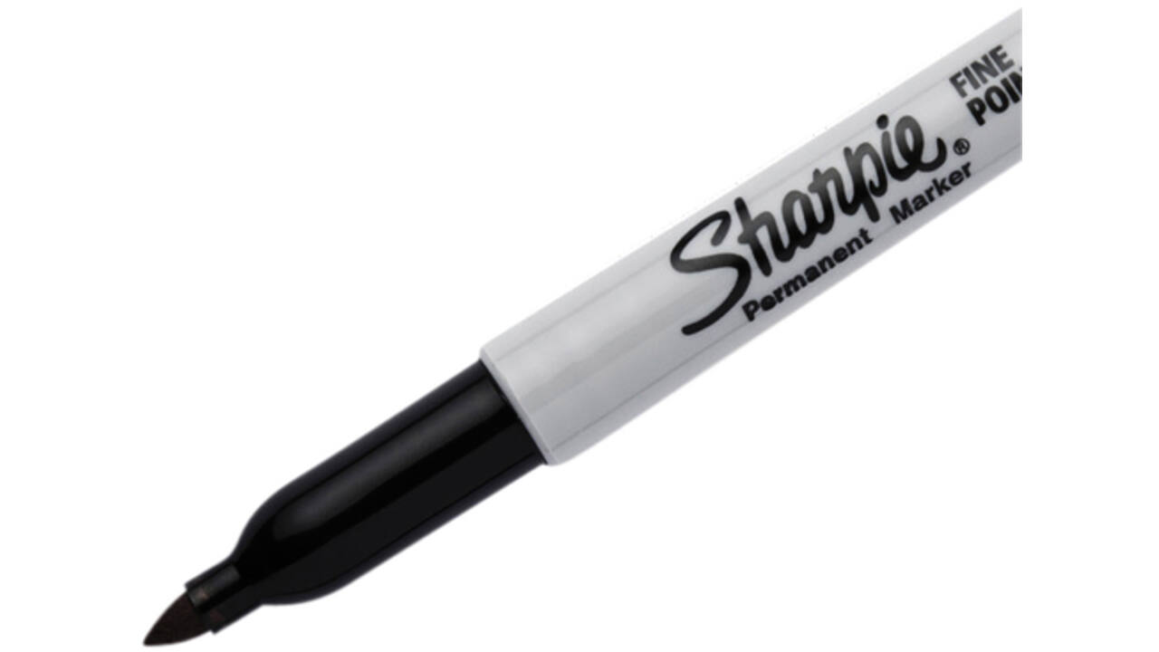 Viltstift Sharpie rond fijn zwart blister à 2 stuks