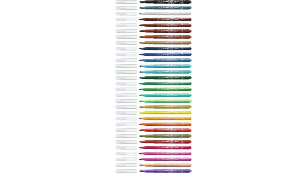 Viltstift STABILO power 280/12 assorti etui à 12 stuks