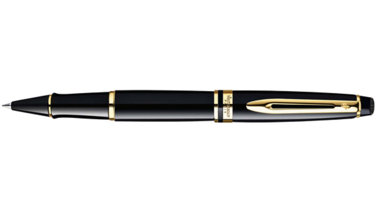 Rollerpen Waterman Expert black lacquer GT fijn
