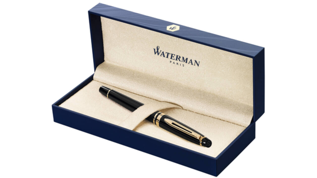 Rollerpen Waterman Expert black lacquer GT fijn