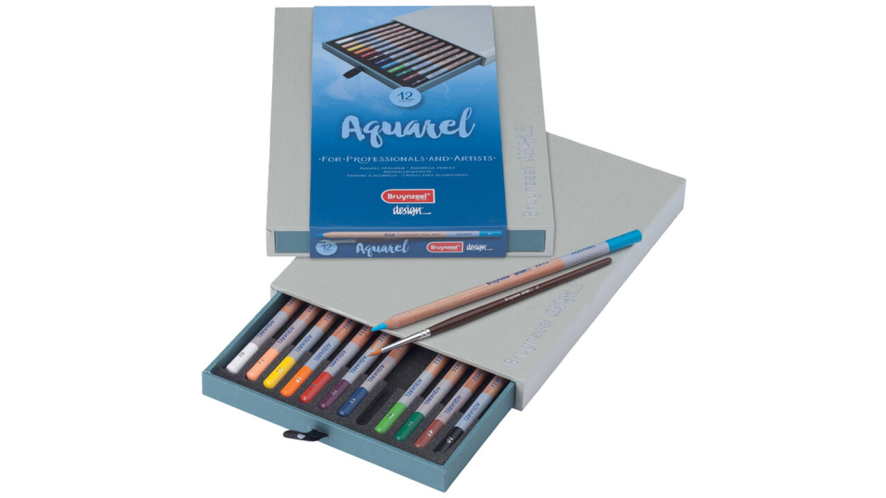 Kleurpotloden Bruynzeel 8835 Design aquarel 12stuks assort