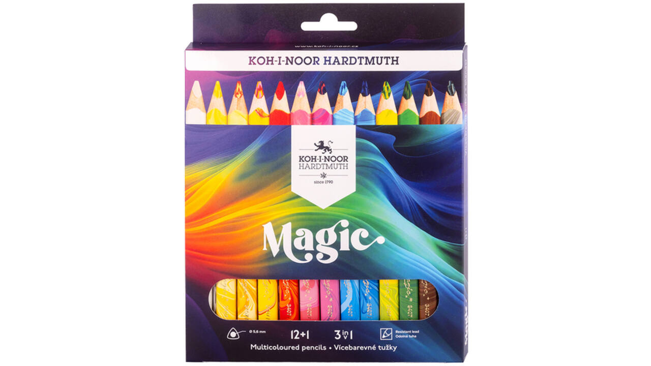 Kleurpotloden Koh-i-Noor Jumbo Magic doos 13 kleuren