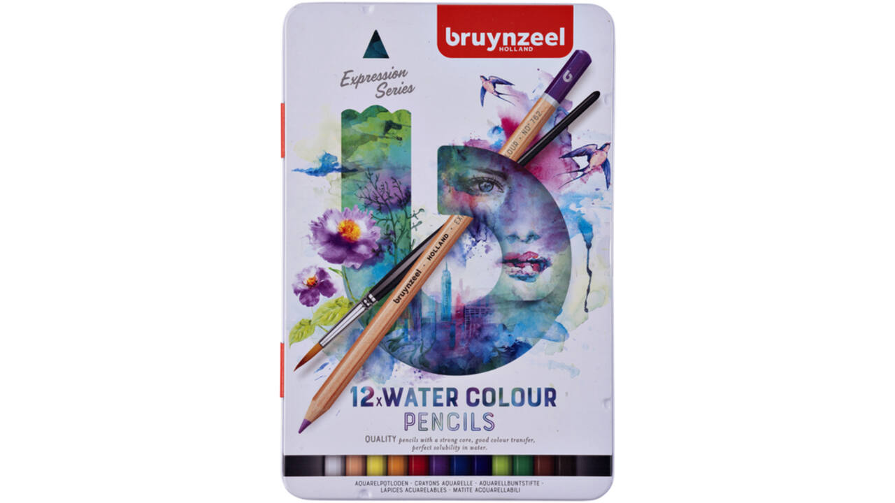 Kleurpotloden Bruynzeel aquarel Expression blik à 12 stuks assorti