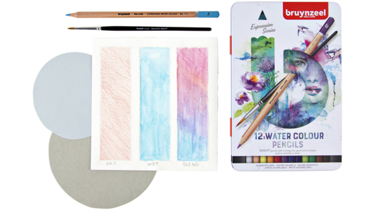 Kleurpotloden Bruynzeel aquarel Expression blik à 12 stuks assorti