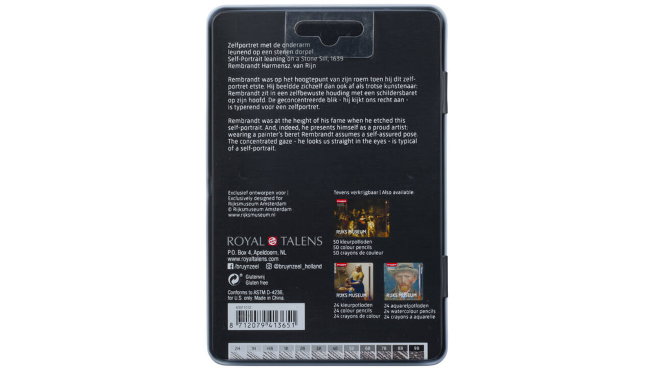 Potloden Bruynzeel Rembrandt diverse hardheden blik à 12 stuks