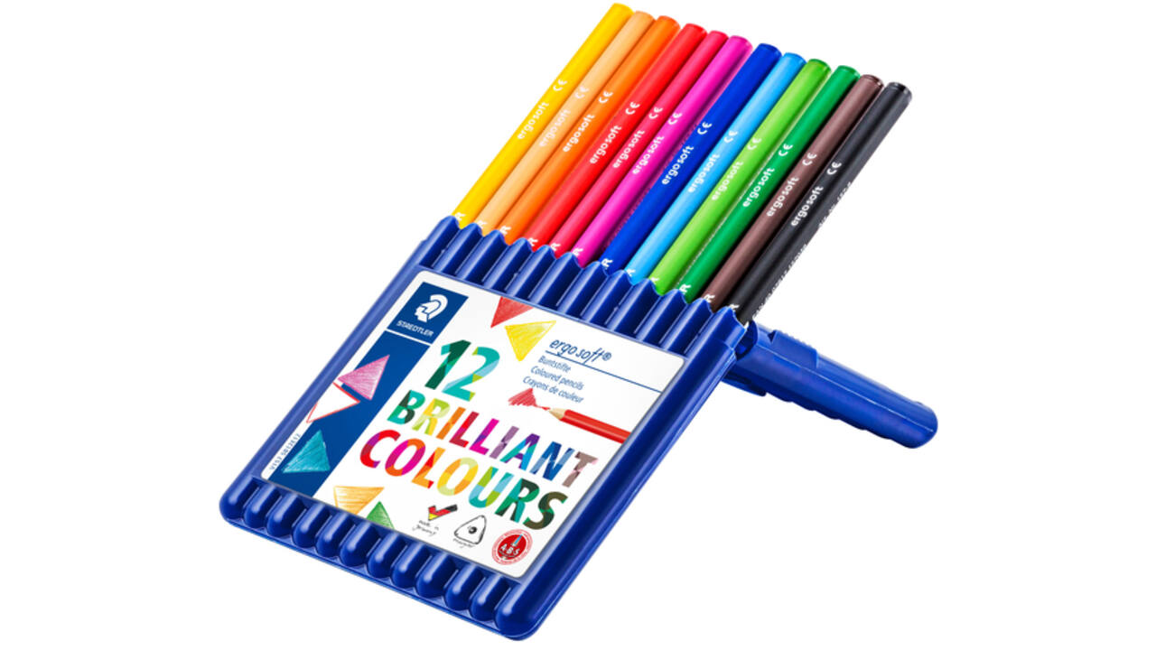 Kleurpotloden Staedtler Ergosoft driekantig 12stuks assorti