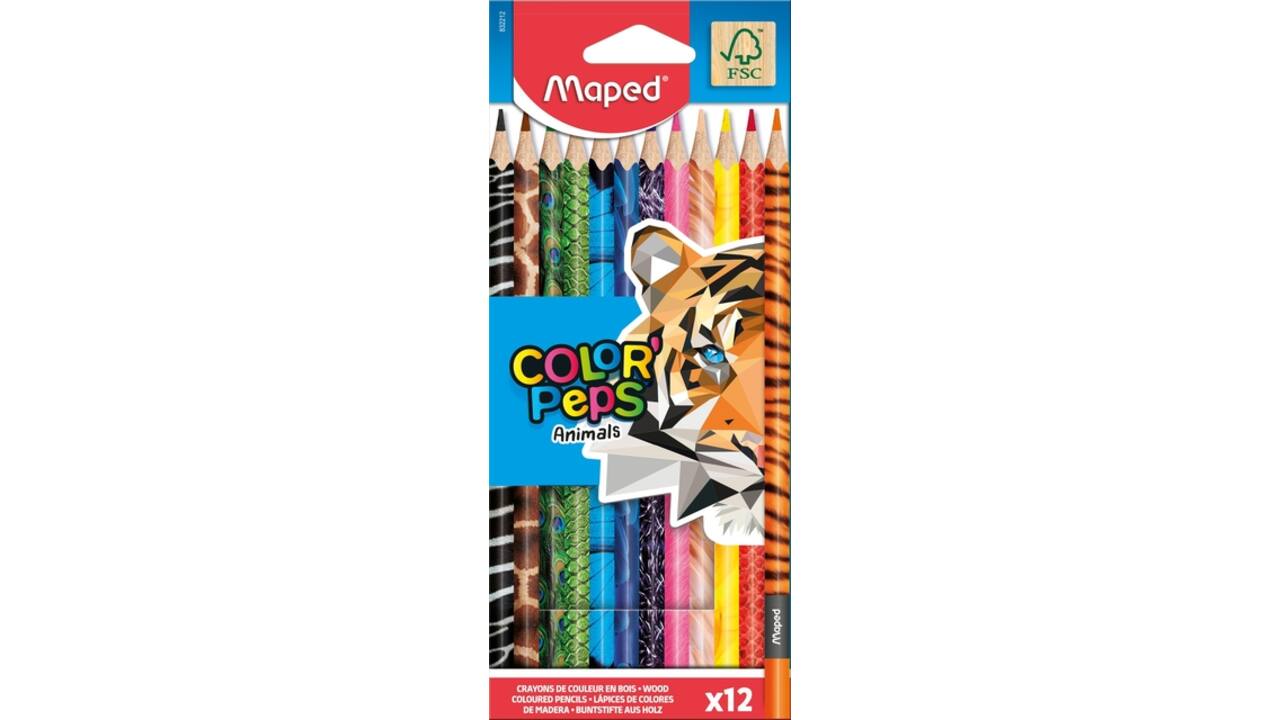 Kleurpotlood Maped Color'Peps Animals set á 12 kleuren