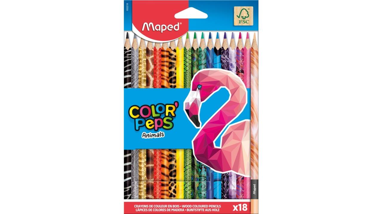 Kleurpotlood Maped Color'Peps Animals set á 18 kleuren