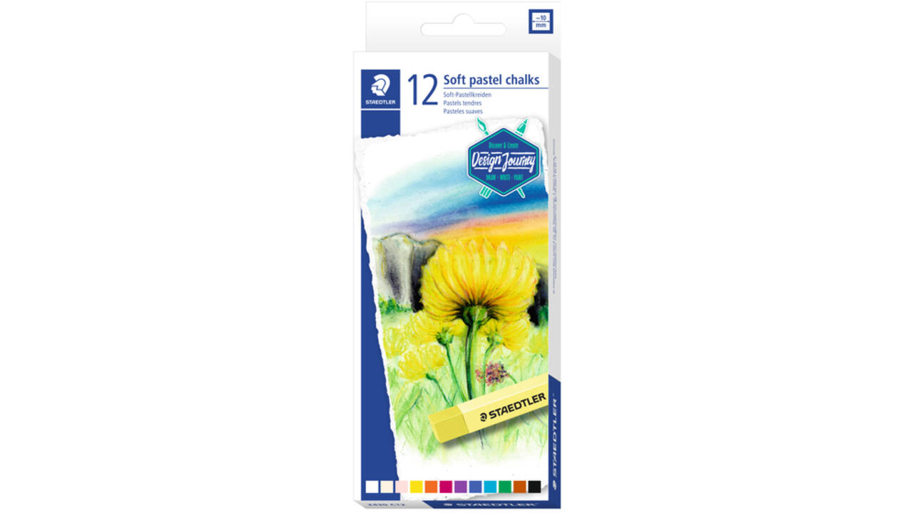 Pastelkrijt Staedtler karat zacht assorti set à 12 stuks