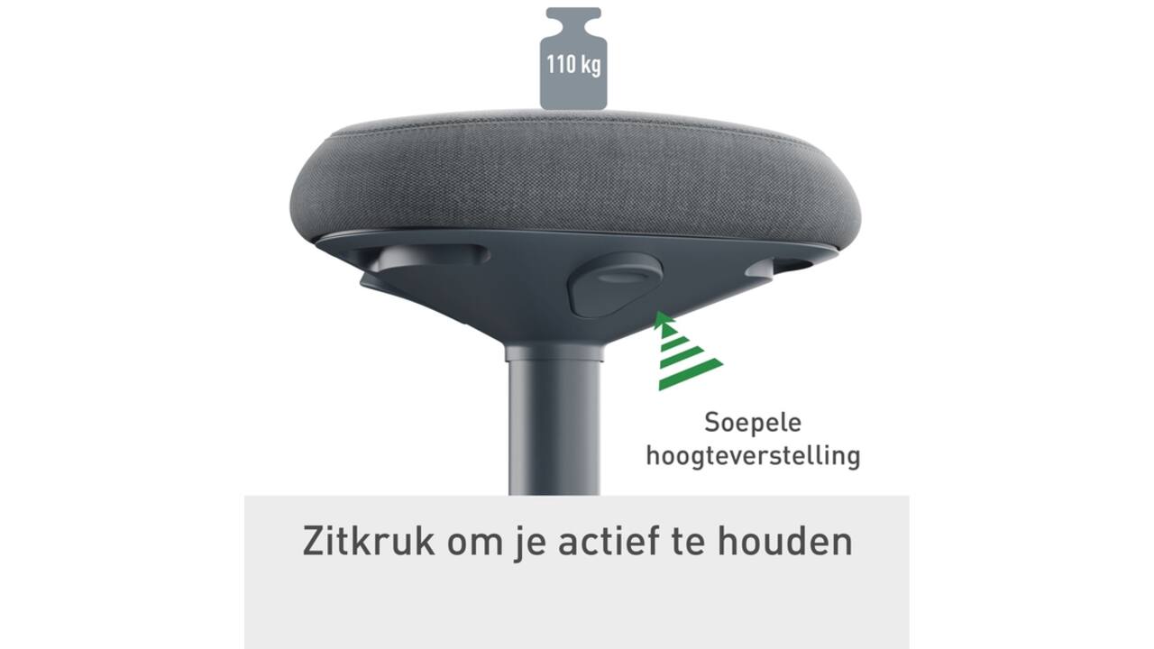 Actieve zitkruk Leitz Ergo met comfortzitting